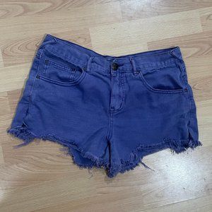 Free People Cut Off Dark Purple Shorts (28)